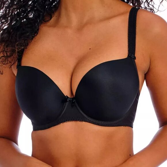 FREYA Deco Molded Plunge Bra Underwire 36D Black 4234 NWT - Picture 1 of 9